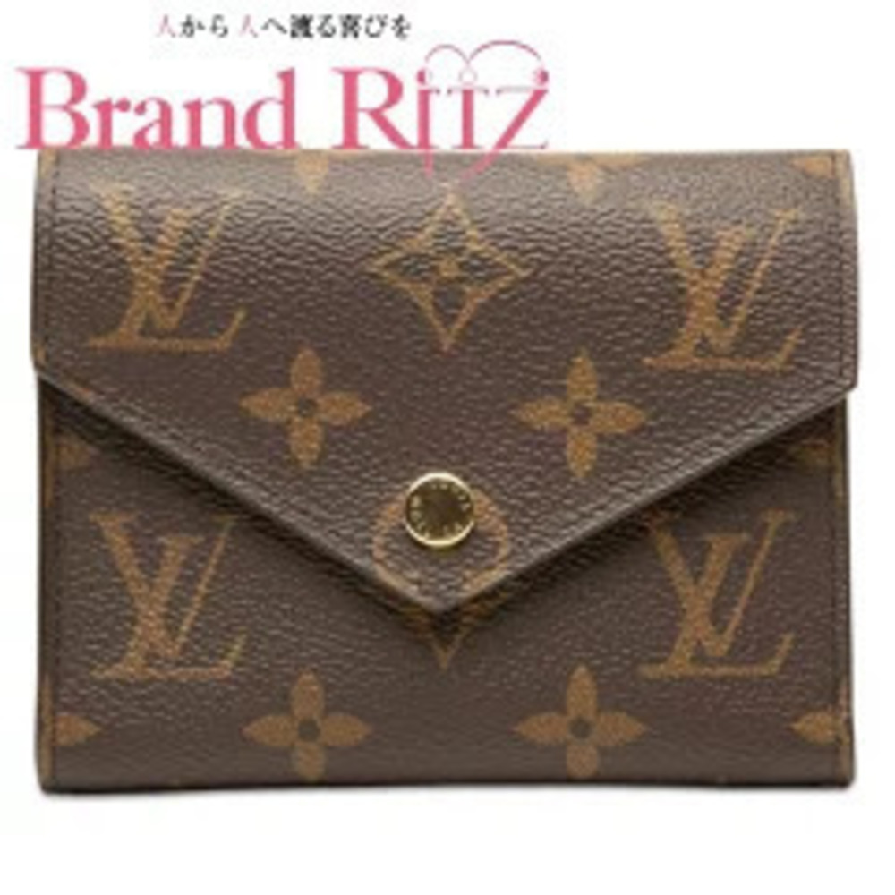 Louis Vuitton Monogram Portefeuille Victorine Trifold Wallet Leather Brown